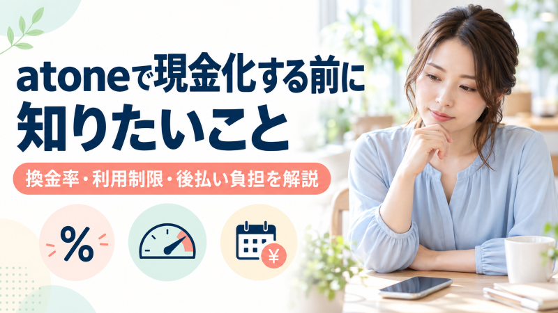 atoneで現金化する前に知りたいこと―換金率・利用制限・後払い負担を解説