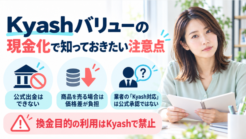 kyash現金化の注意点