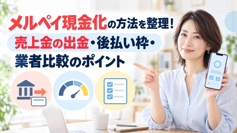 メルペイ現金化の方法を整理！売上金の出金・後払い枠・業者比較のポイント