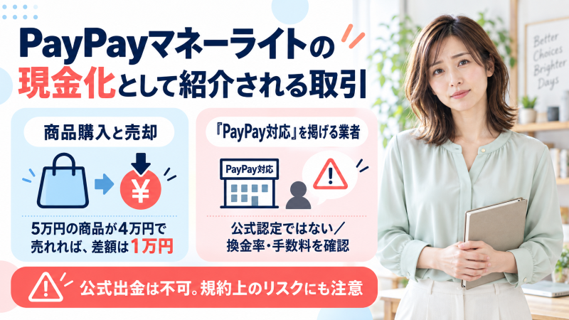 PayPayマネーライトの現金化として紹介される方法
