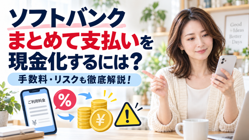 ソフトバンクまとめて支払いを現金化するには？手数料・リスクも徹底解説！