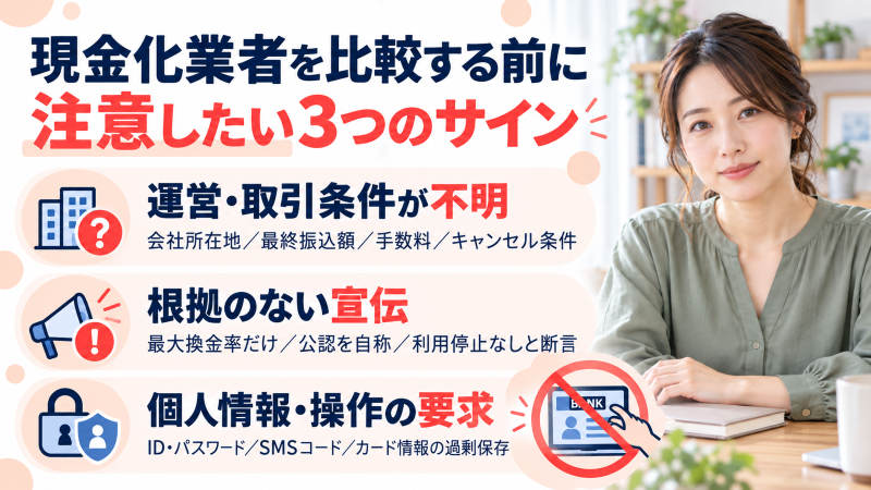 避けたいバンドルカード現金化業者の特徴