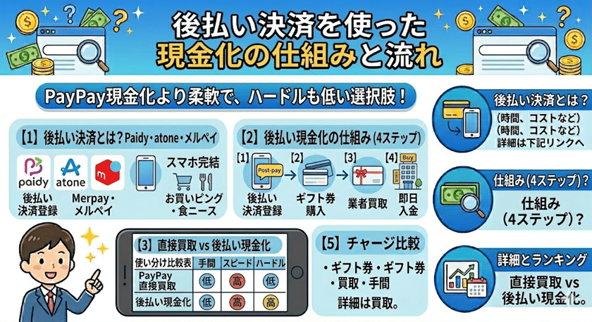 後払い決済を使った現金化の仕組みと流れ
